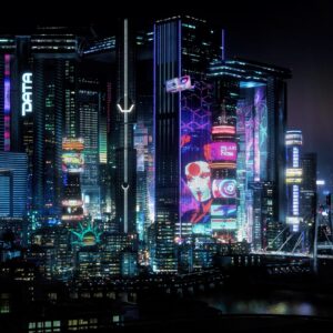 Miasto w stylu cyberpunk